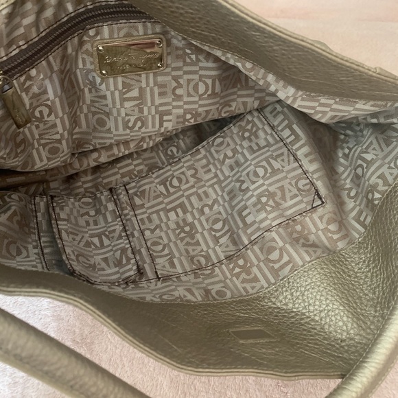 Salvatore Ferragamo Gold  Leather Hobo Handbag Purse - Picture 8 of 10